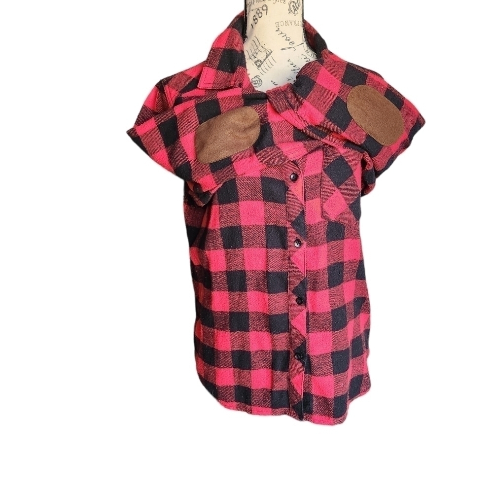 Red and black checkered Flanel- Buffalo plaid - Picture 3 of 4